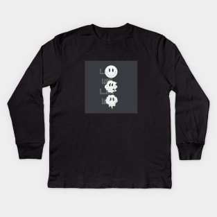 Lost distorted smiley face Kids Long Sleeve T-Shirt